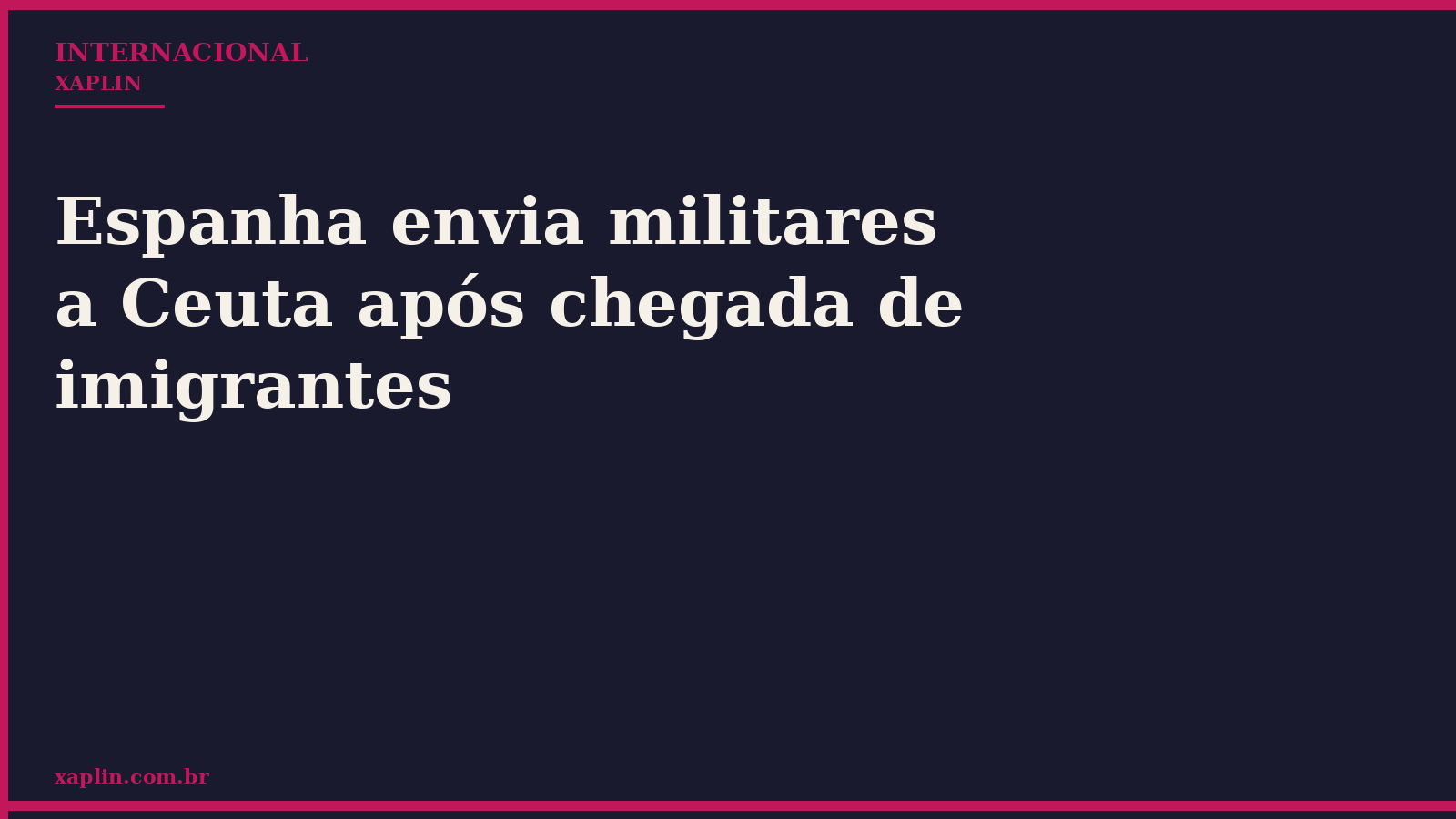 Espanha envia militares a Ceuta após chegada de imigrantes