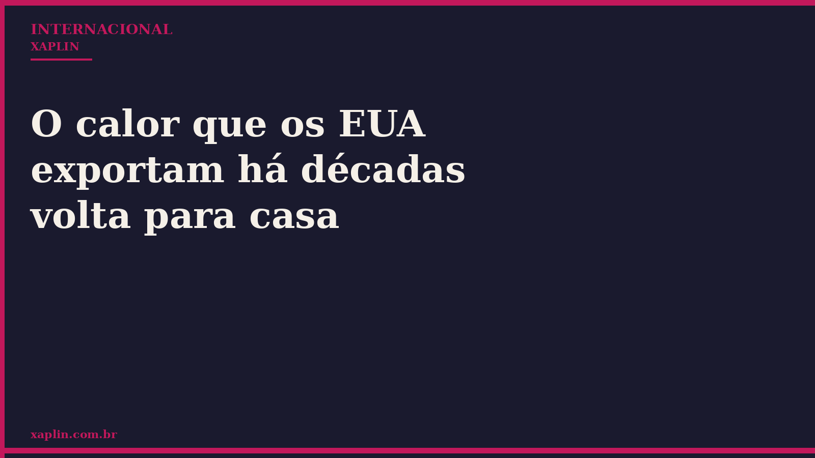 O calor que os EUA exportam há décadas volta para casa