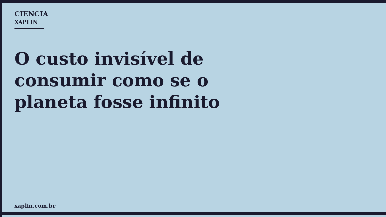 O custo invisível de consumir como se o planeta fosse infinito