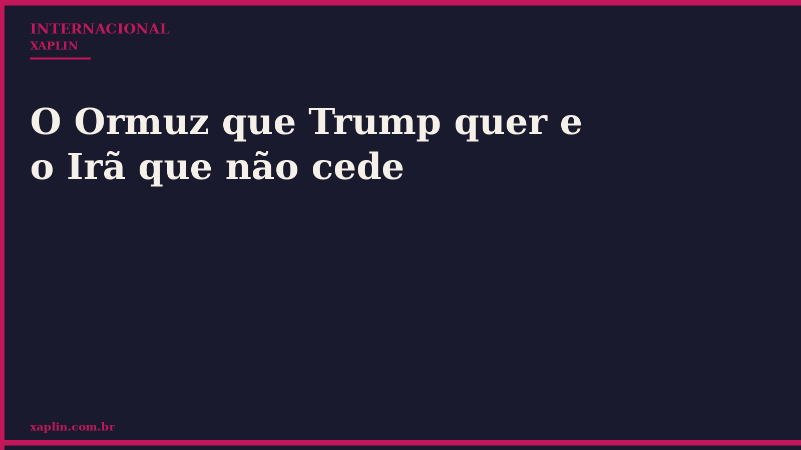 O Ormuz que Trump quer e o Irã que não cede