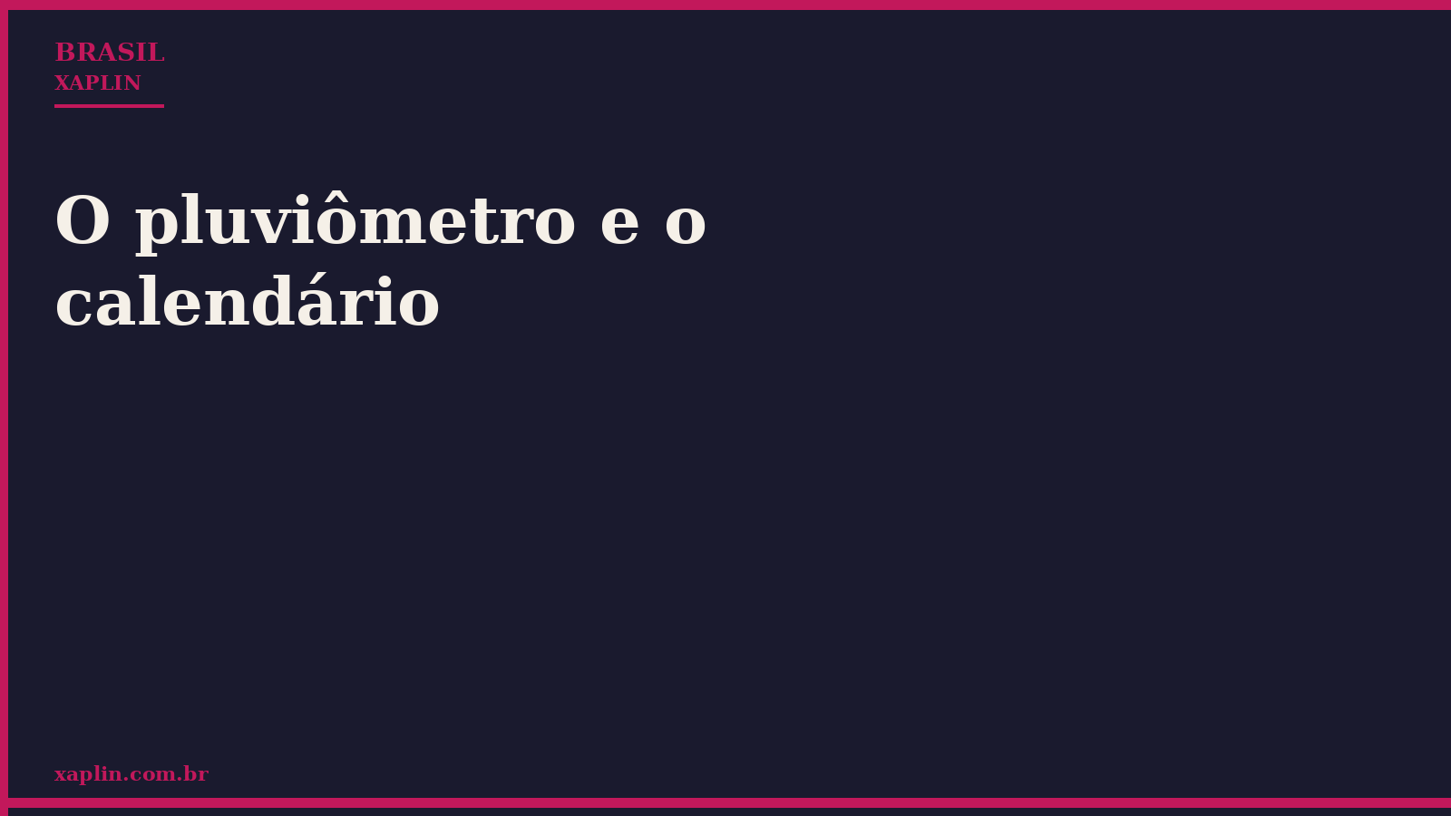 O pluviômetro e o calendário