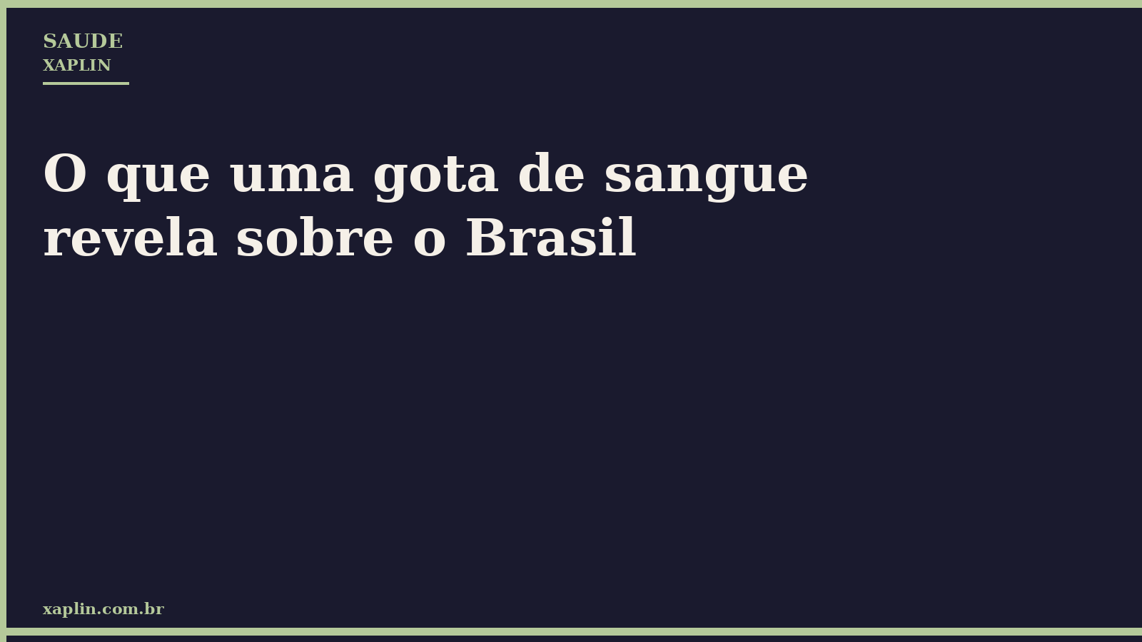 O que uma gota de sangue revela sobre o Brasil