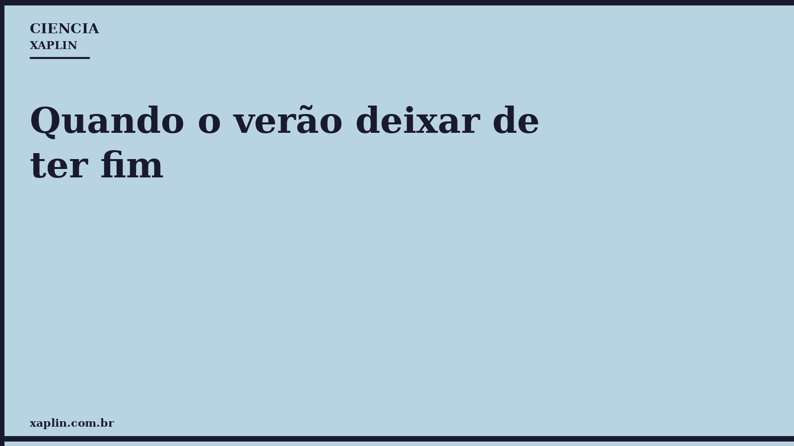 Quando o verão deixar de ter fim
