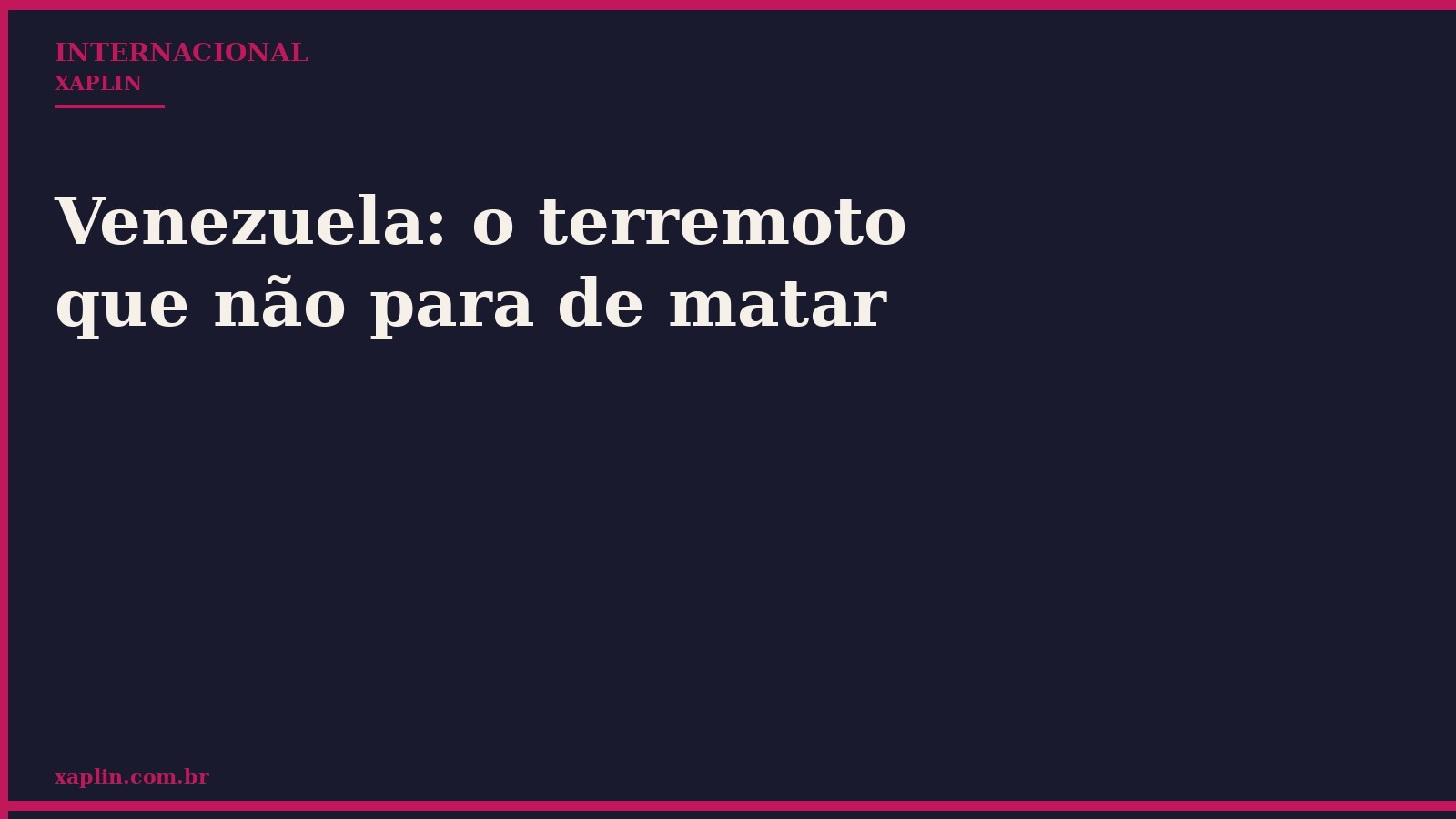 Venezuela: o terremoto que não para de matar