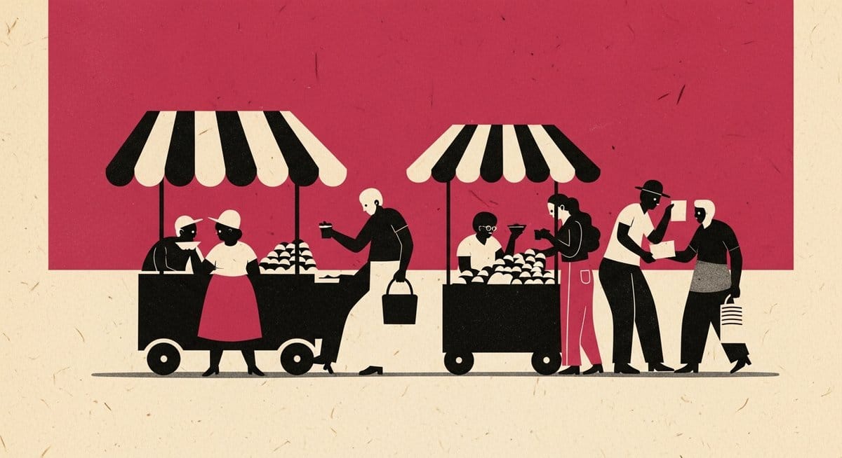 Ilustração editorial: Ambulantes protestam contra programa Tolerância Zero no Rio