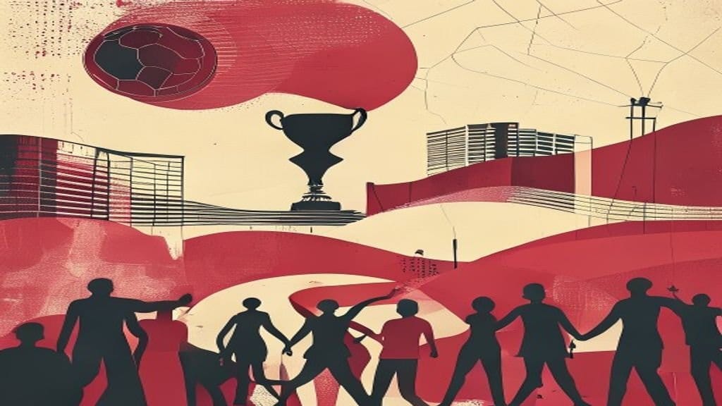 Ilustração editorial: Bairro de imigrantes em Newark vê movimento na Copa após operações