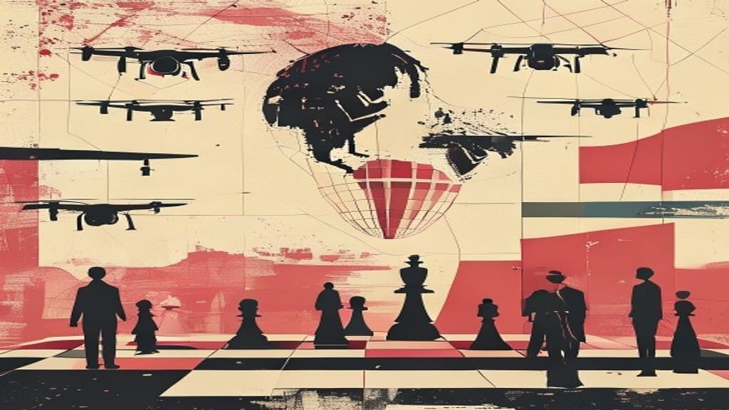 Ilustração editorial: Drones ucranianos atacam centros da varejista Wildberries na Rússia