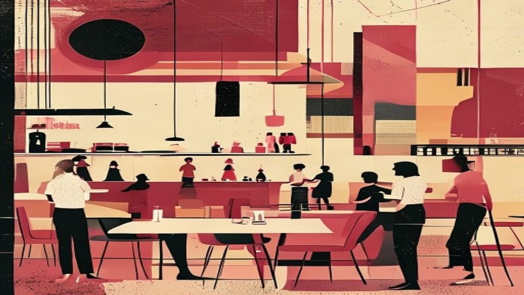 Ilustração editorial: Homem saca arma em restaurante de shopping durante jogo do Brasil