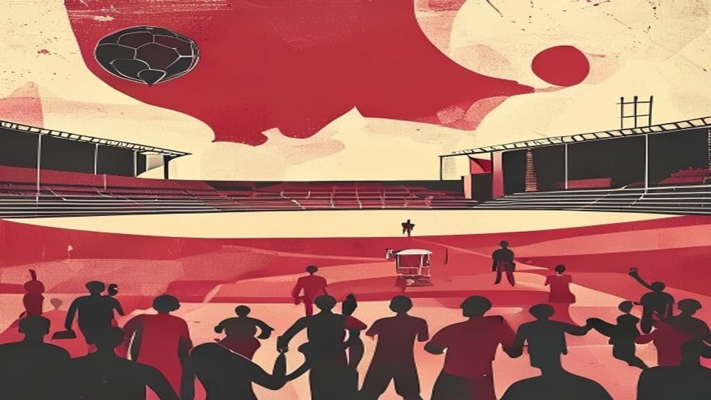 Ilustração editorial: Inglaterra enfrenta México no Estádio Azteca neste domingo