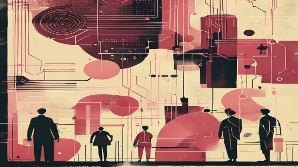 Ilustração editorial: Inteligência Artificial alcança 59% dos órgãos públicos no Brasil