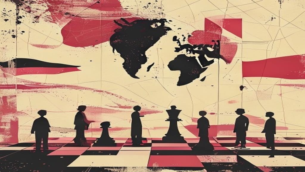 Ilustração editorial: Irã fecha Estreito de Hormuz e EUA lançam novos ataques