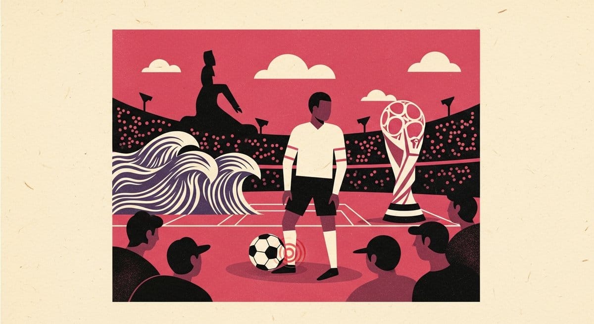 Ilustração editorial: Mbappé sente dor no pé após marcar na vitória da França sobre Marrocos