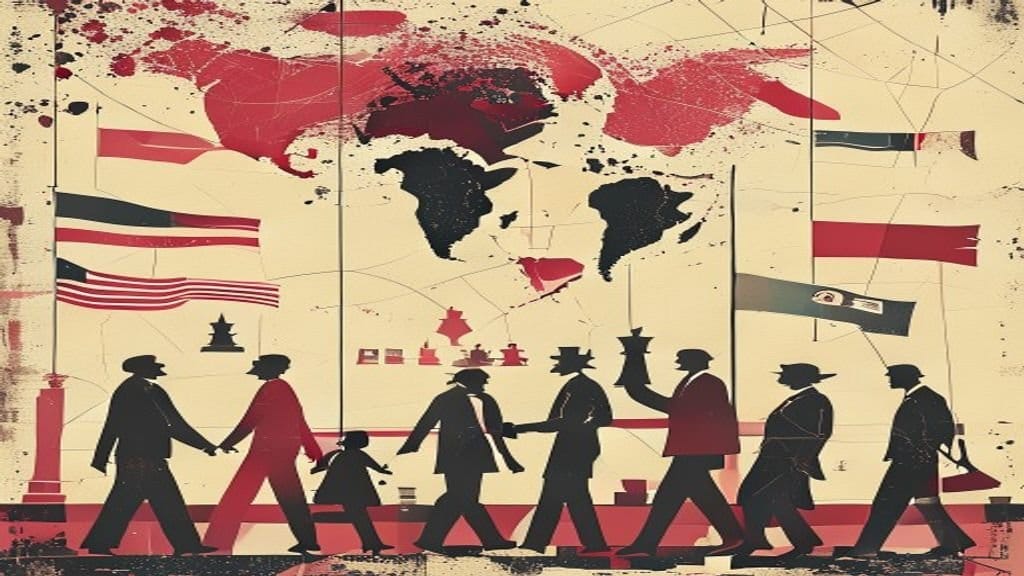 Ilustração editorial: Secretário dos EUA defende liberdade de expressão em marcha