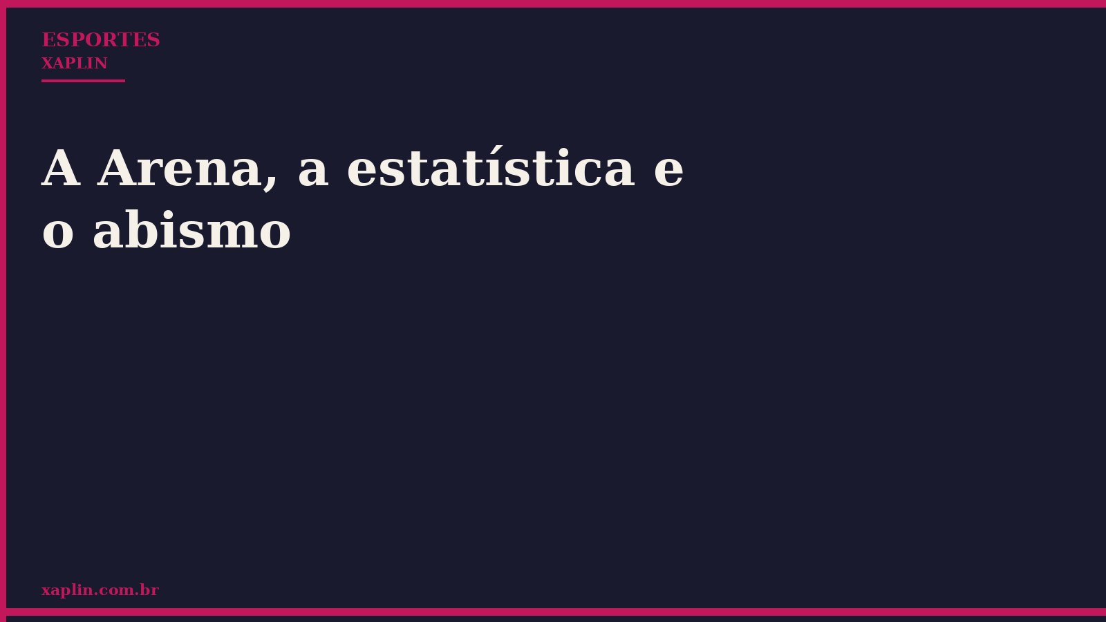 A Arena, a estatística e o abismo