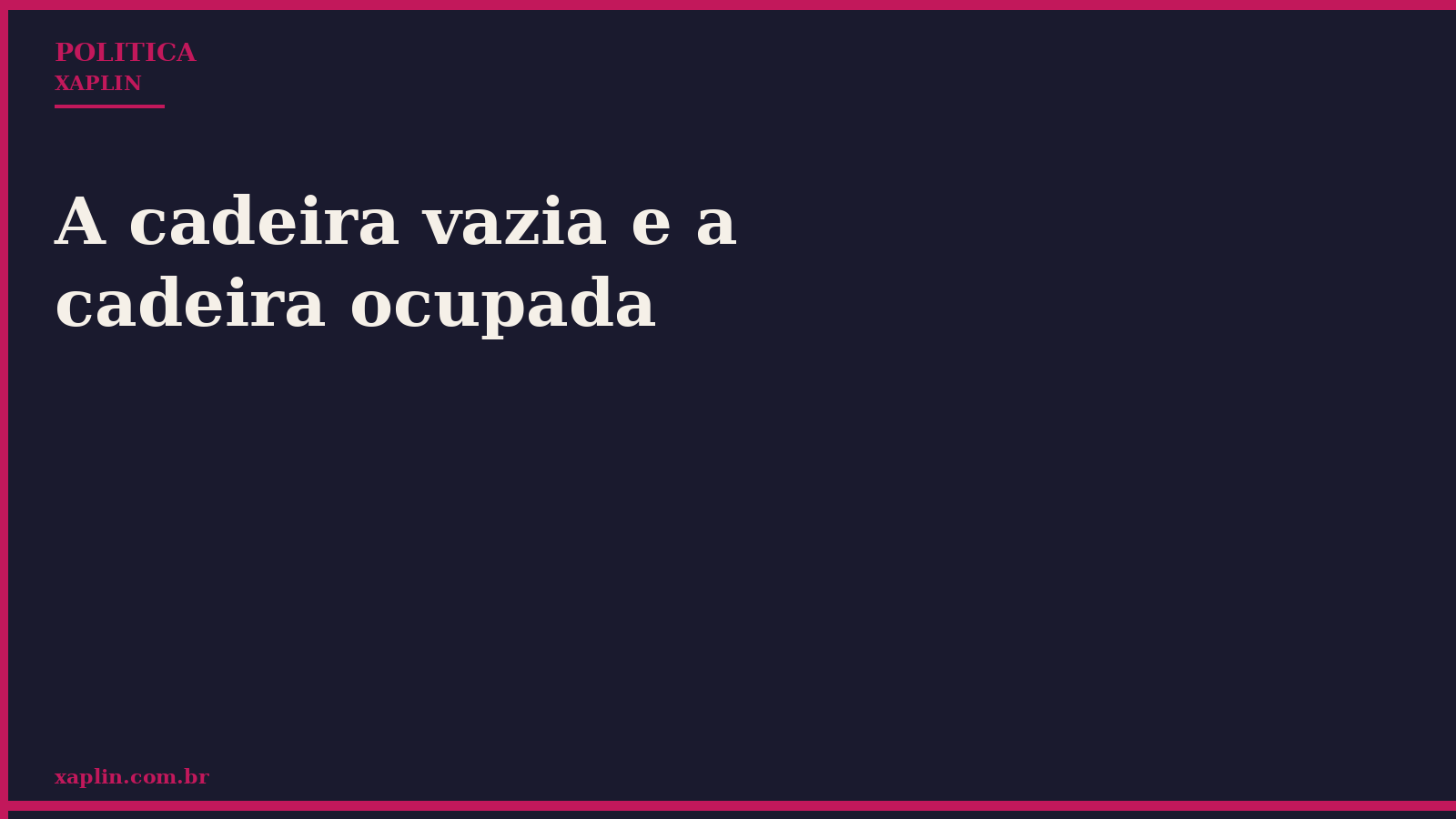 A cadeira vazia e a cadeira ocupada