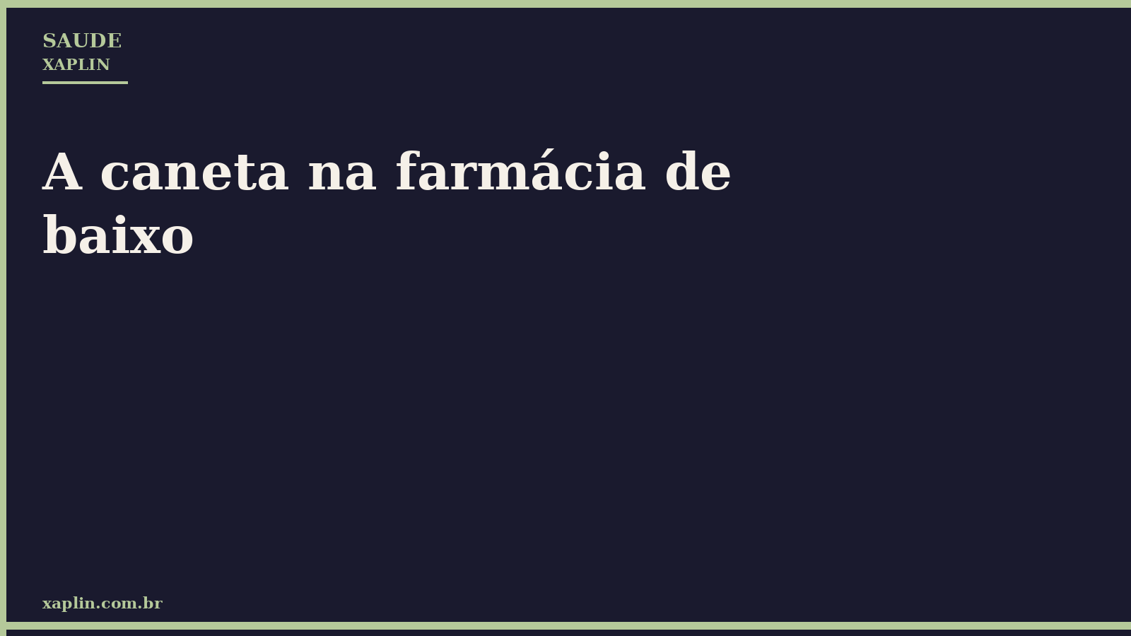 A caneta na farmácia de baixo