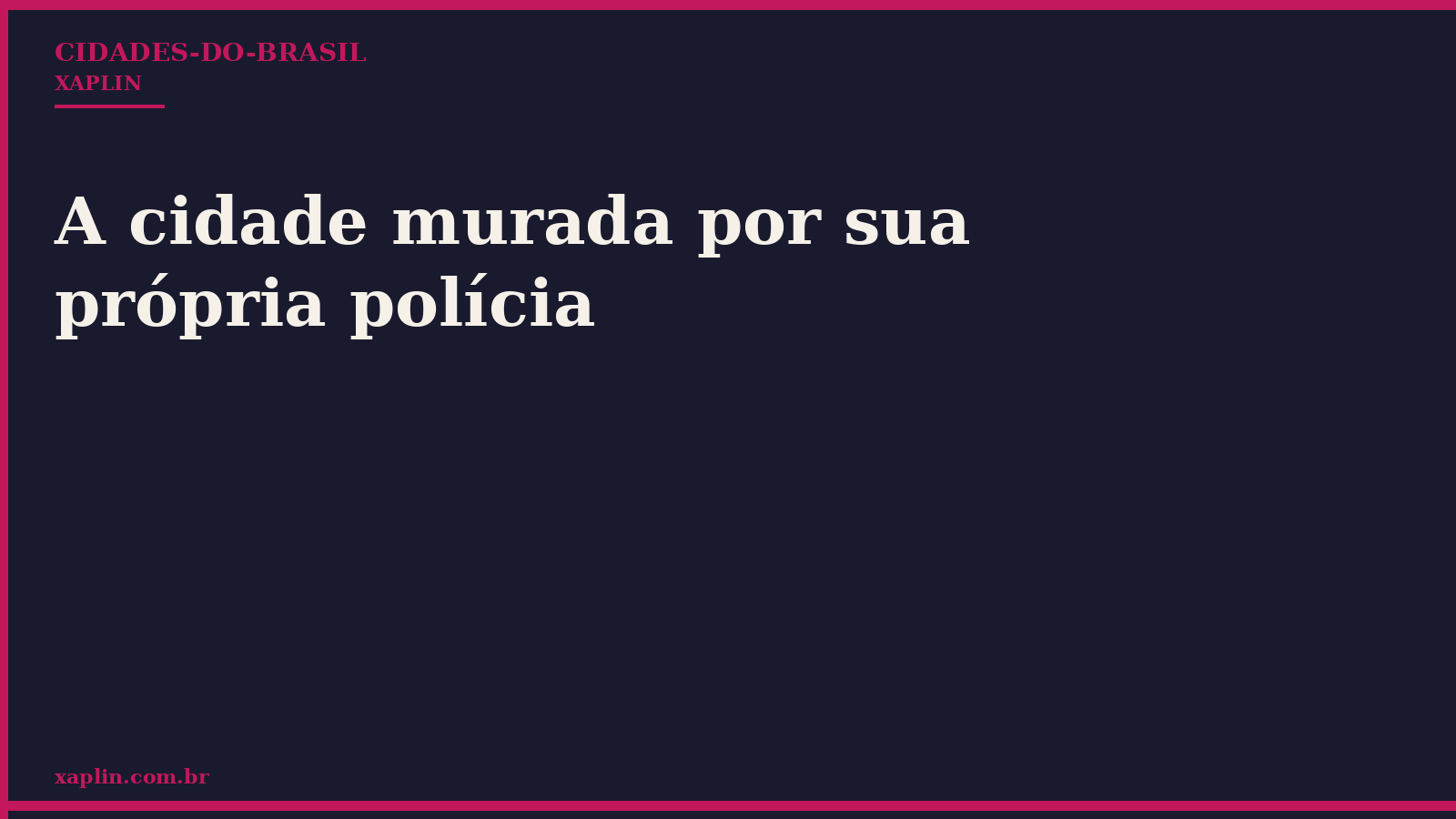 A cidade murada por sua própria polícia