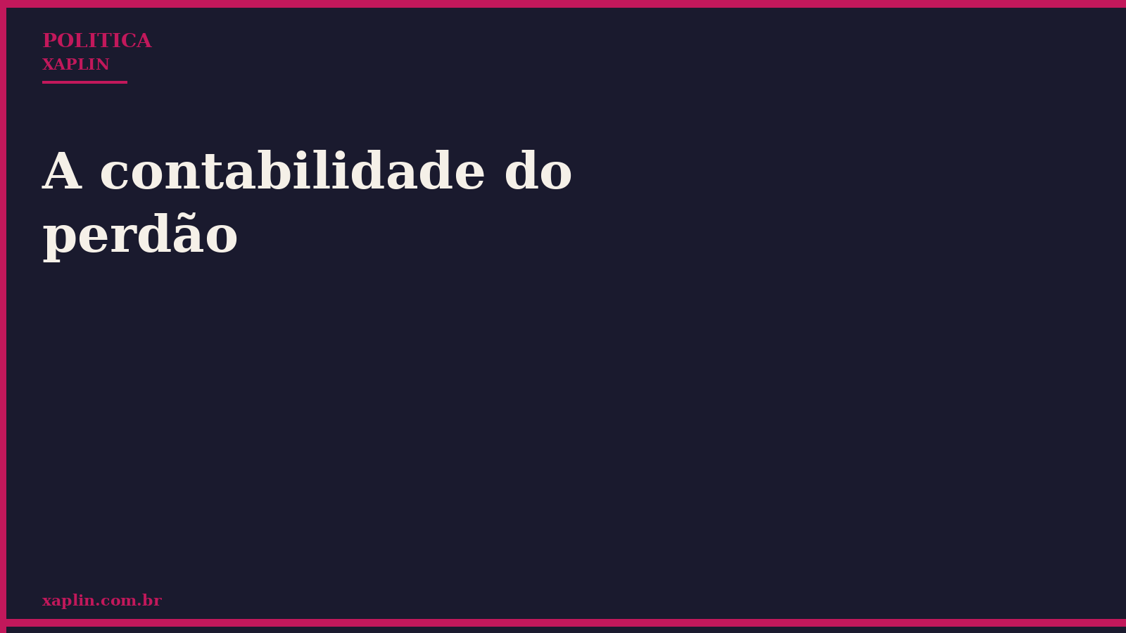 A contabilidade do perdão