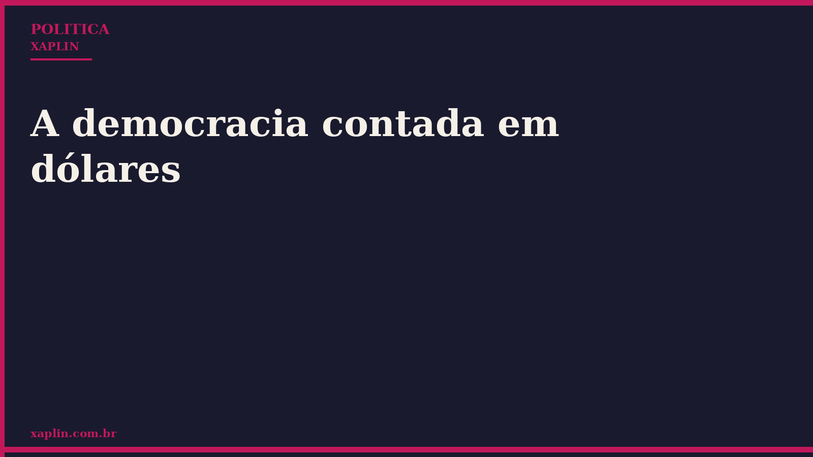 A democracia contada em dólares