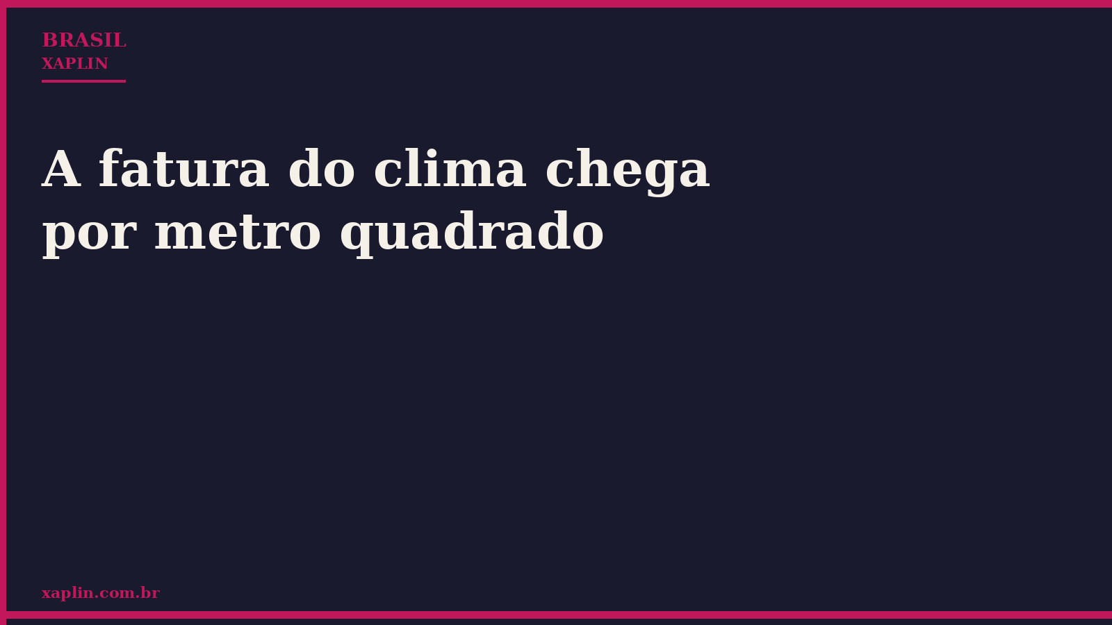 A fatura do clima chega por metro quadrado