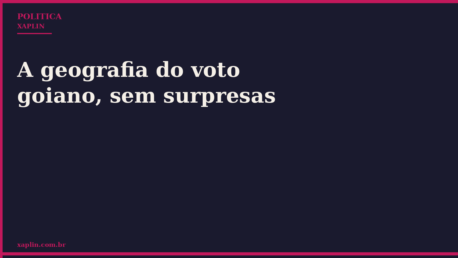 A geografia do voto goiano, sem surpresas