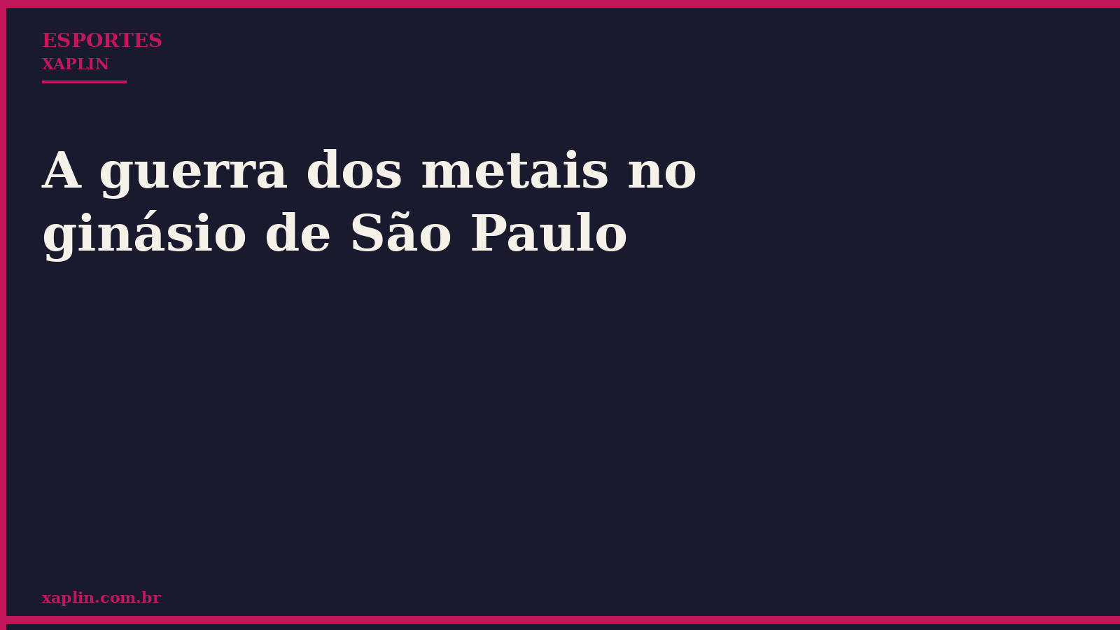 A guerra dos metais no ginásio de São Paulo