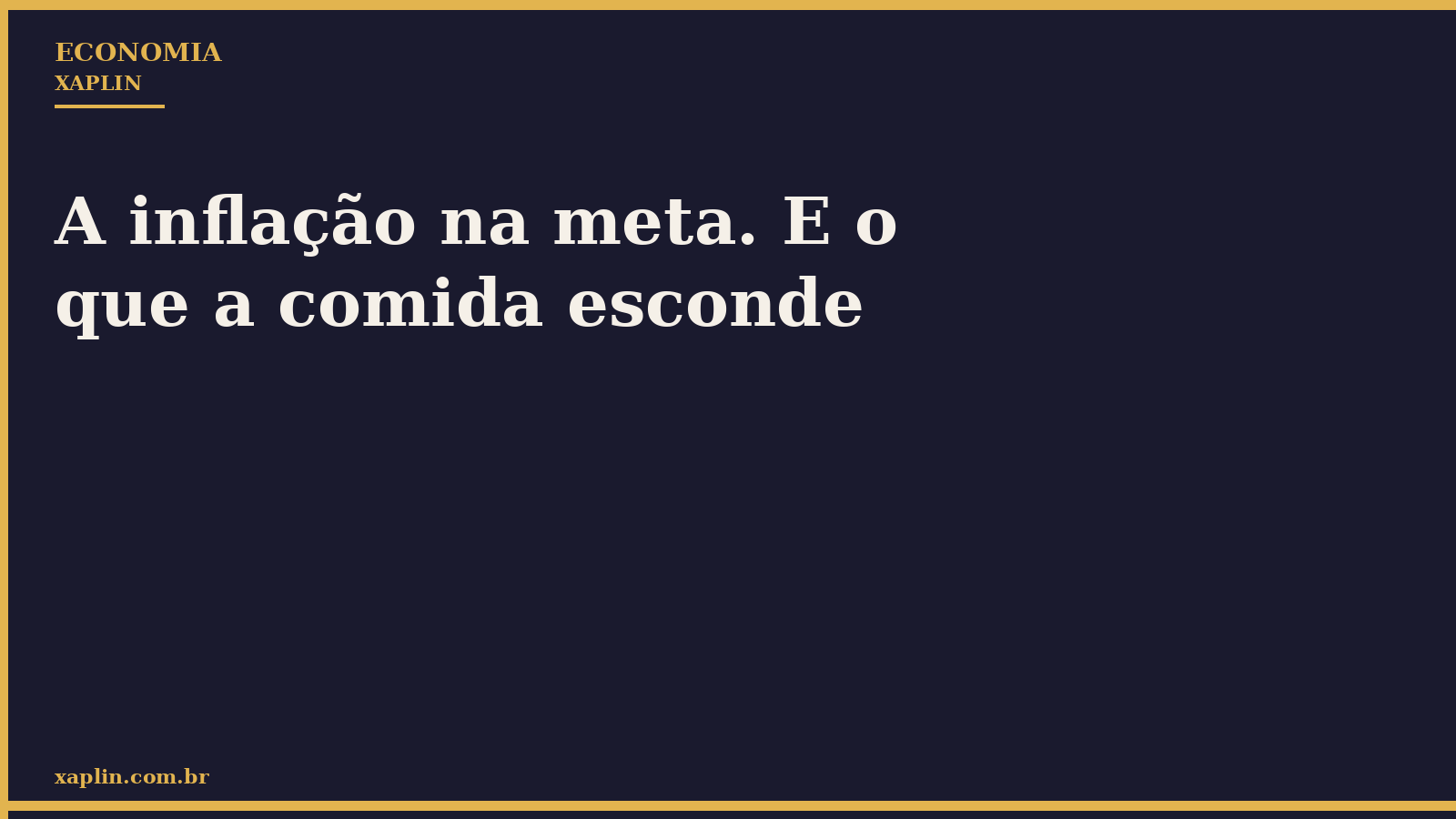 A inflação na meta. E o que a comida esconde