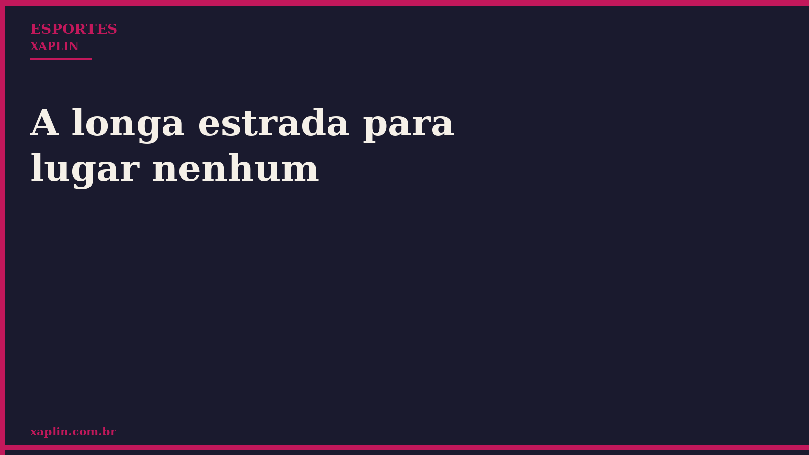 A longa estrada para lugar nenhum