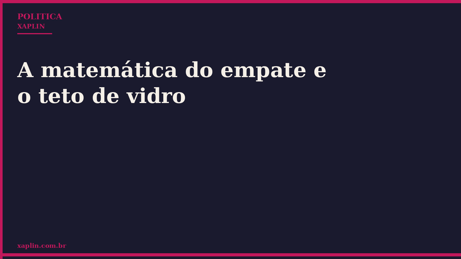 A matemática do empate e o teto de vidro