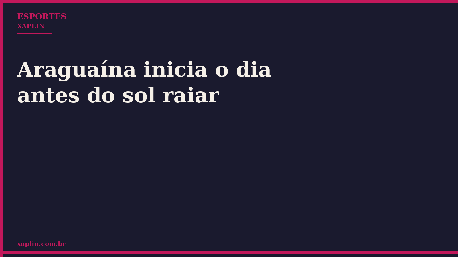Araguaína inicia o dia antes do sol raiar