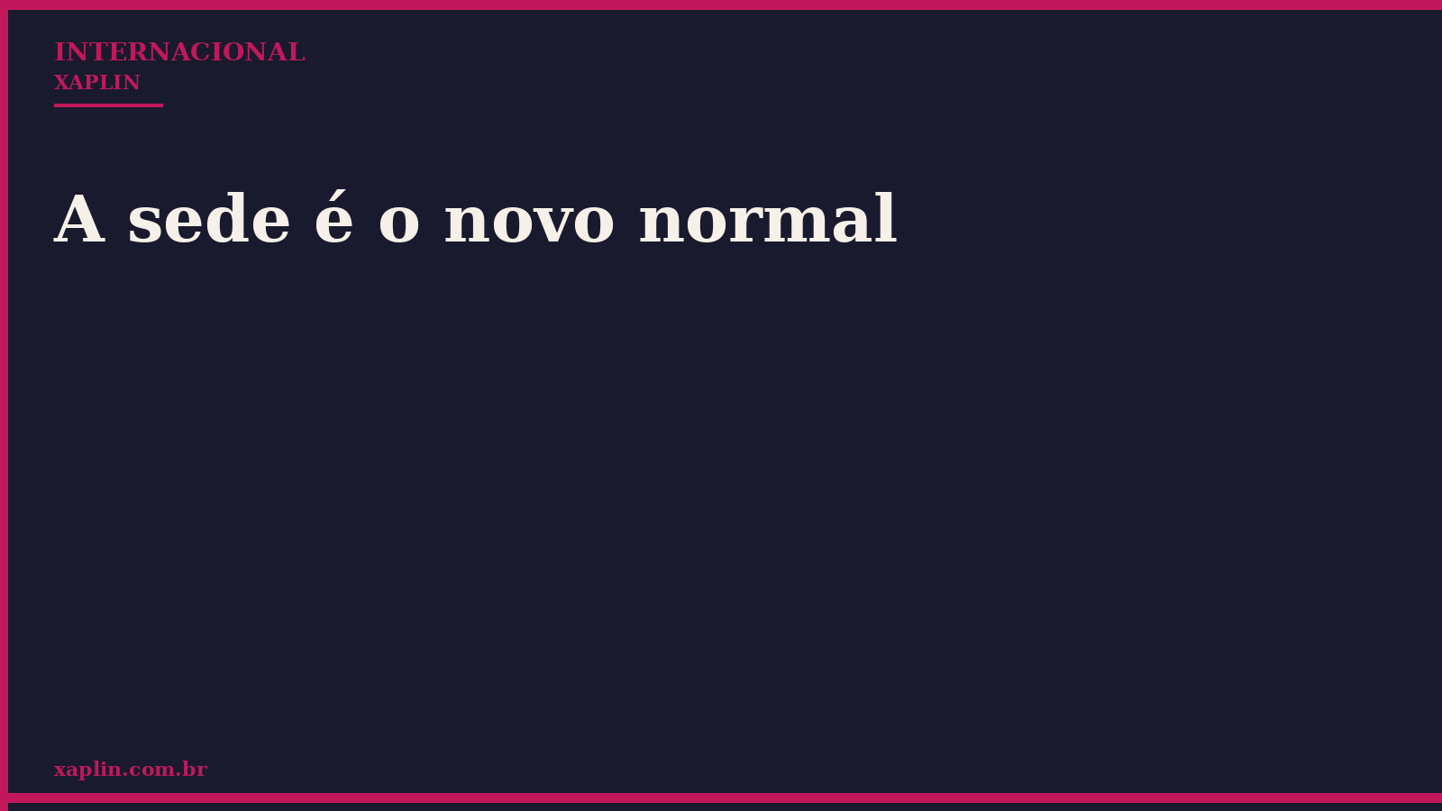 A sede é o novo normal