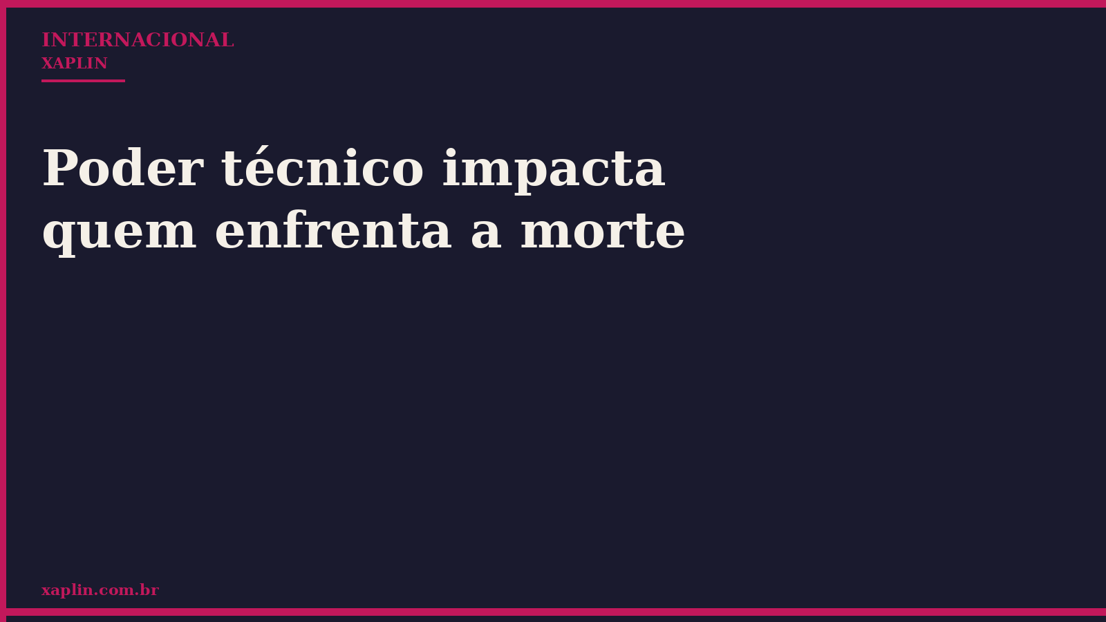 Poder técnico impacta quem enfrenta a morte