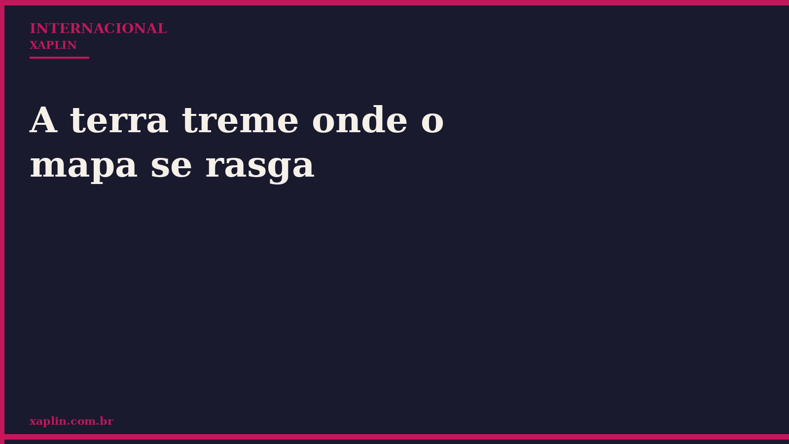 A terra treme onde o mapa se rasga