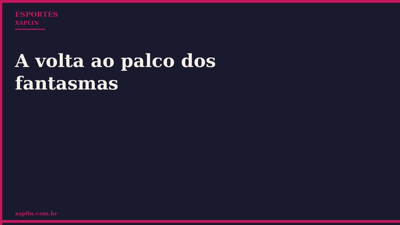 A volta ao palco dos fantasmas