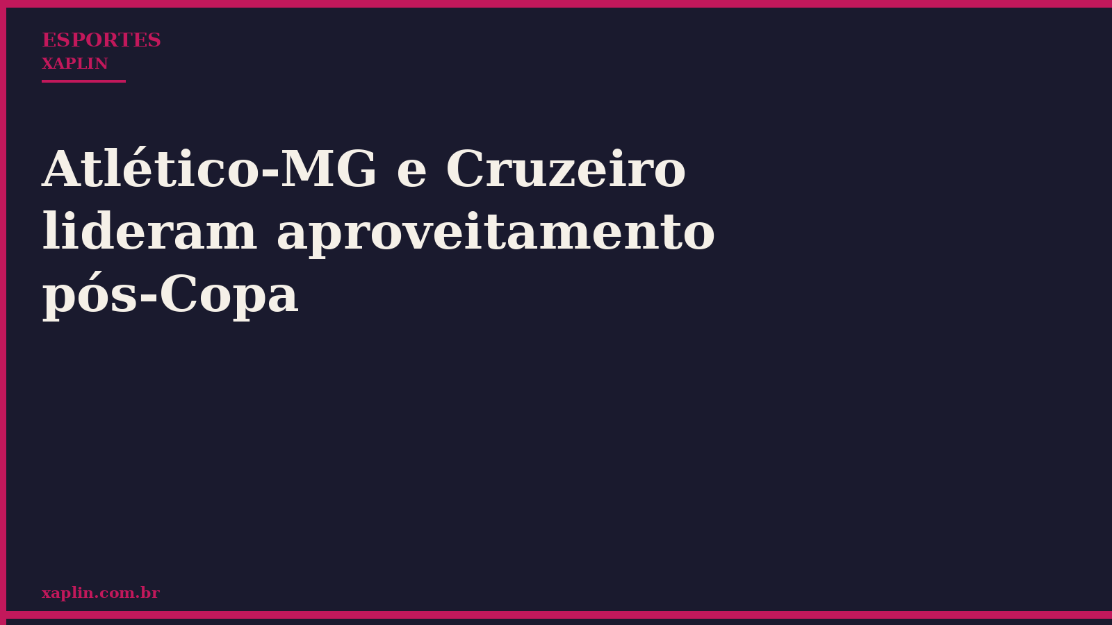 Atlético-MG e Cruzeiro lideram aproveitamento pós-Copa