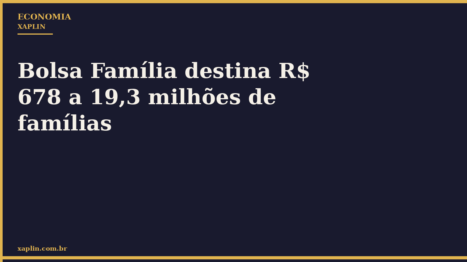 Bolsa Família destina R$ 678 a 19,3 milhões de famílias