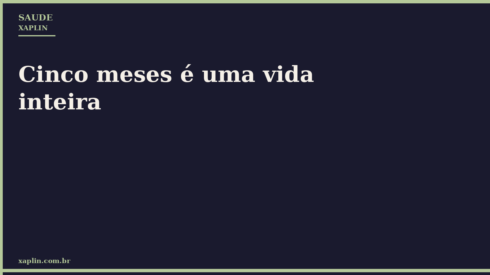 Cinco meses é uma vida inteira