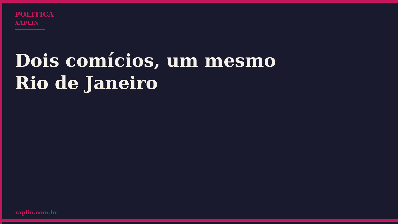 Dois comícios, um mesmo Rio de Janeiro