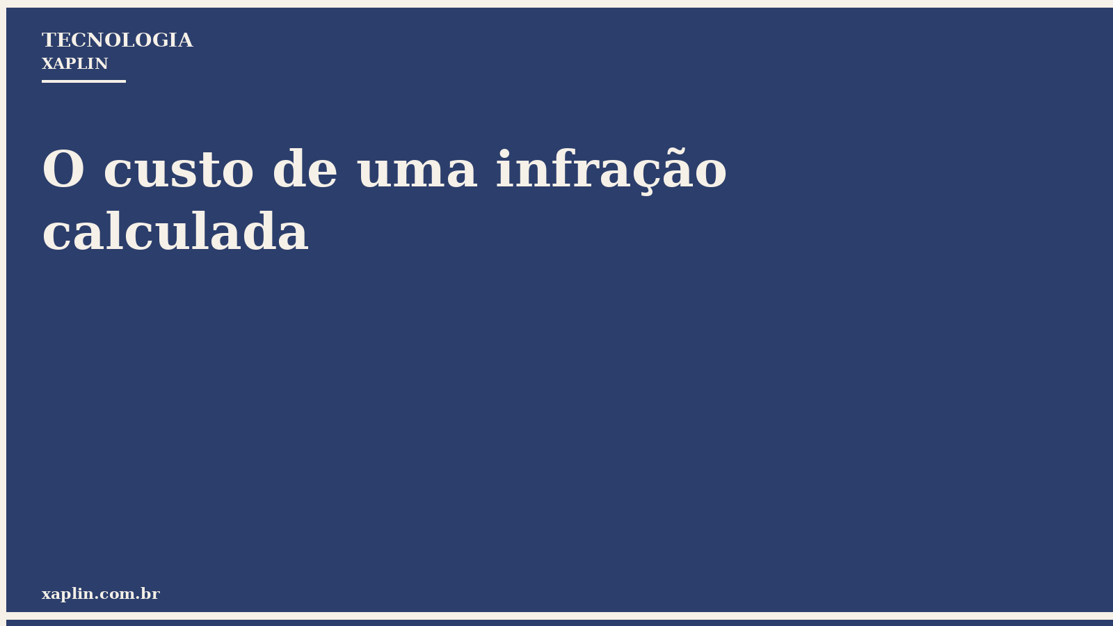 O custo de uma infração calculada