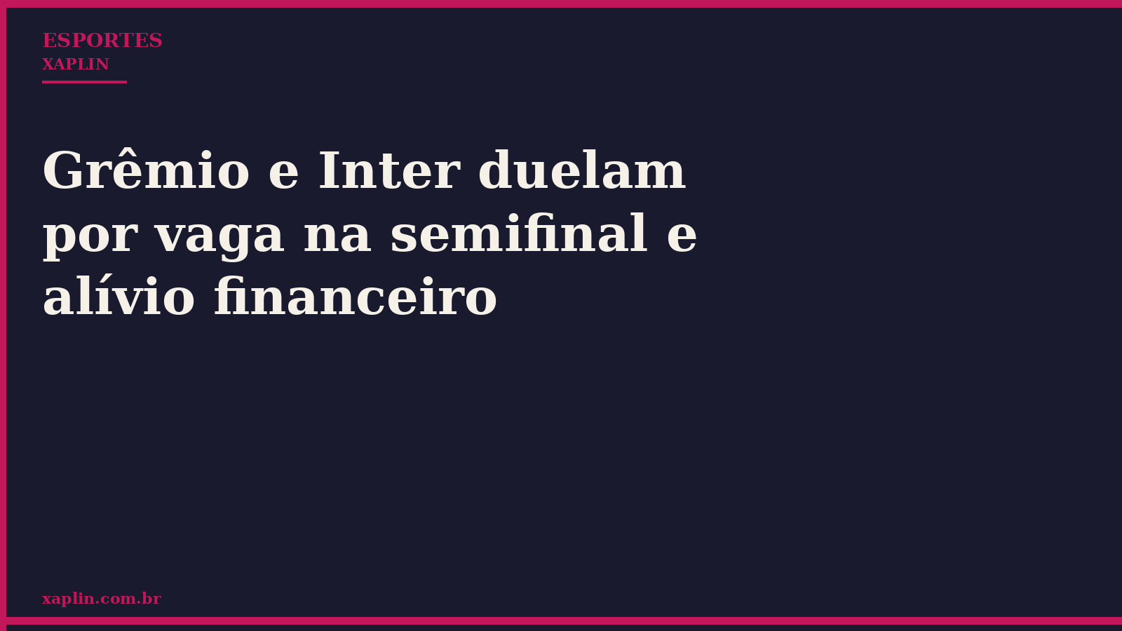 Grêmio e Inter duelam por vaga na semifinal e alívio financeiro