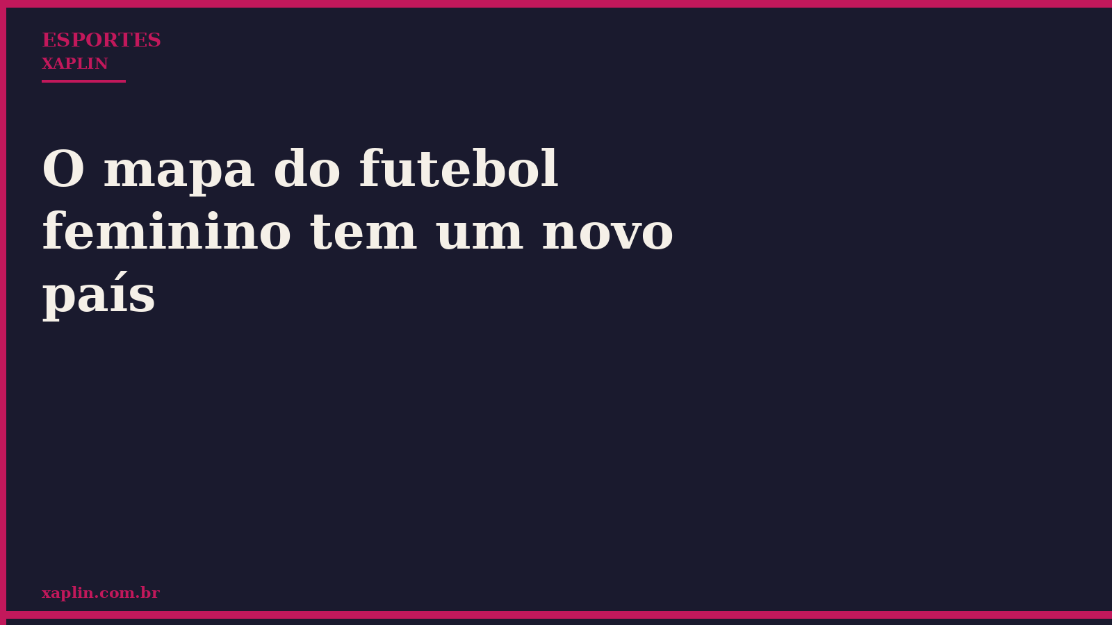 O mapa do futebol feminino tem um novo país