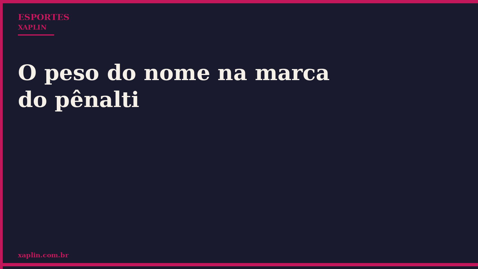O peso do nome na marca do pênalti