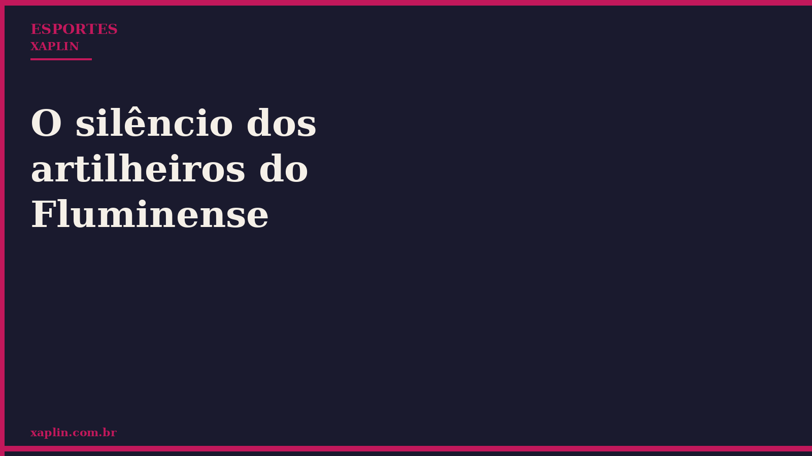 O silêncio dos artilheiros do Fluminense