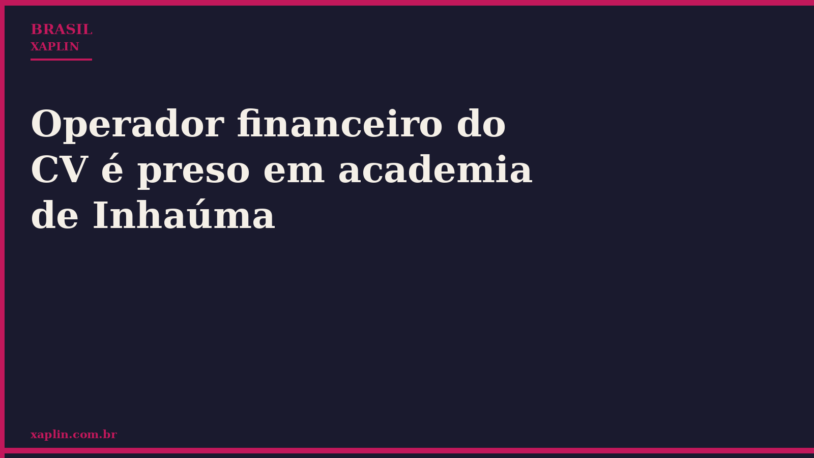 Operador financeiro do CV é preso em academia de Inhaúma