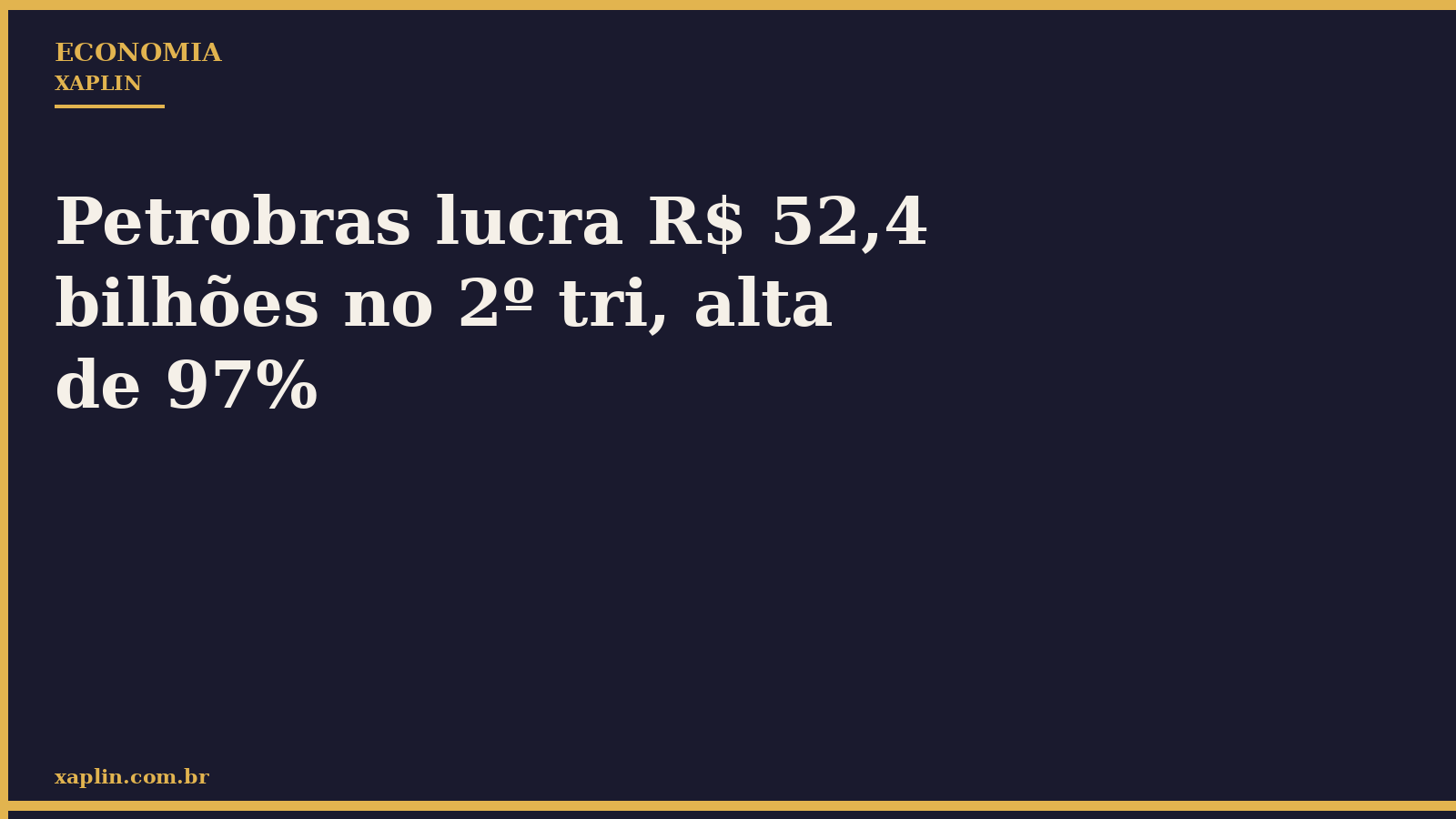 Petrobras lucra R$ 52,4 bilhões no 2º tri, alta de 97%