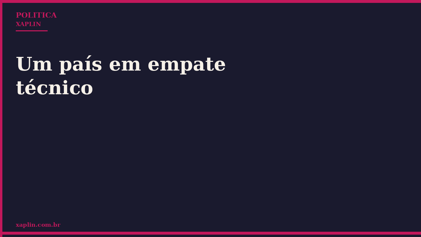 Um país em empate técnico