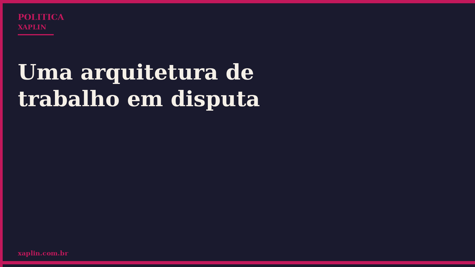 Uma arquitetura de trabalho em disputa