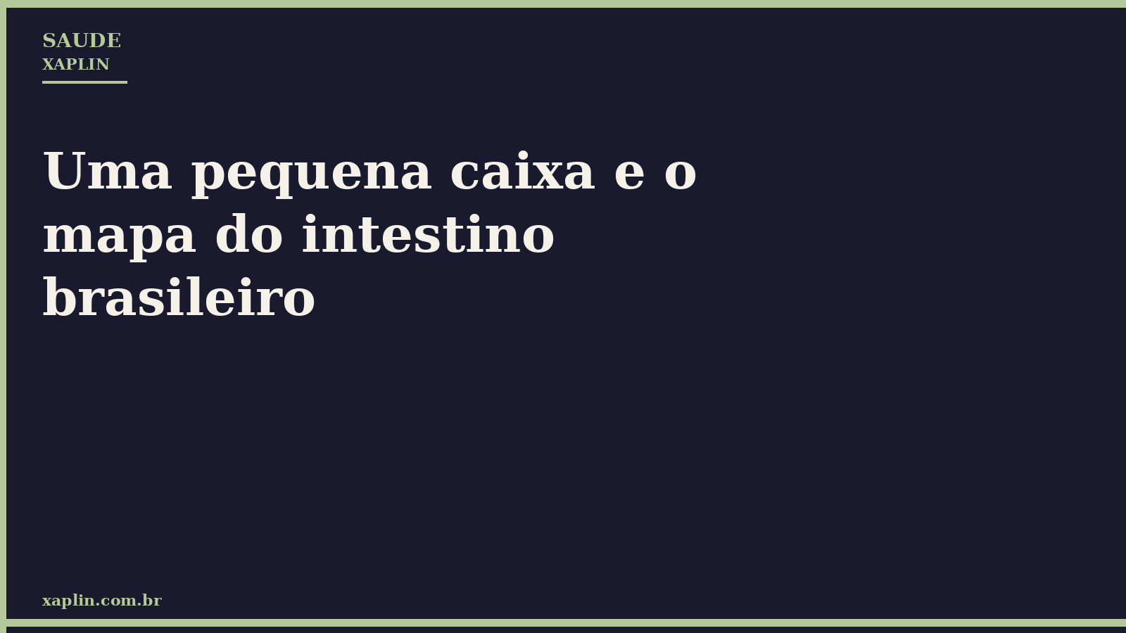 Uma pequena caixa e o mapa do intestino brasileiro