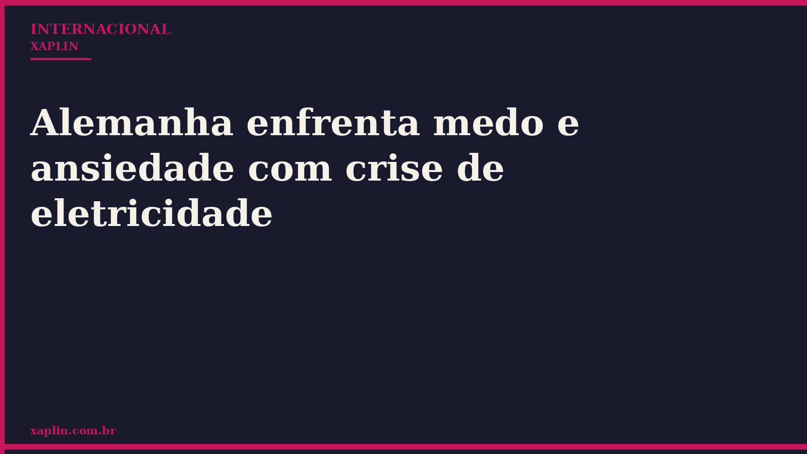 Alemanha lida com crise de eletricidade e riscos de desabastecimento