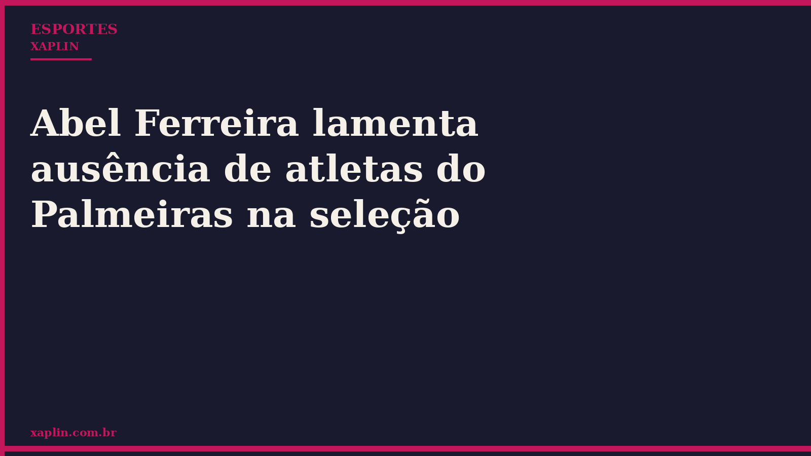 Abel Ferreira lamenta ausência de atletas do Palmeiras na seleção